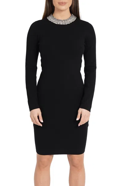 Love Token Zuky Mini Sweater Dress In Black