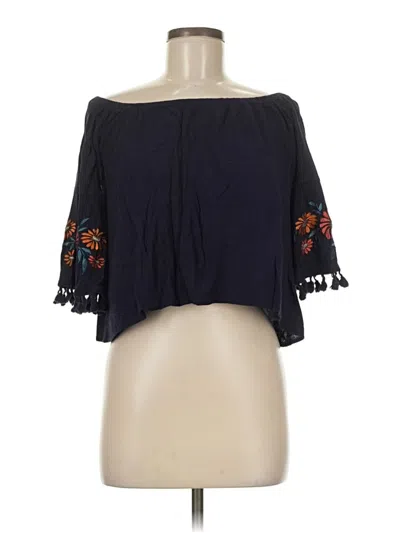 Pre-owned Love Tree 3/4 Sleeve Blouse In Black