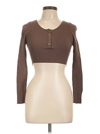 Pre-owned Love Tree 3/4 Sleeve T-shirt In Brown