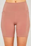 Love Tree Active Legging Athletic Shorts In Clay In Pink