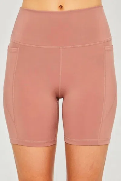 Love Tree Active Legging Athletic Shorts In Clay In Pink
