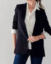 Love Tree Basic Blazer With Cuffed Sleeves In Basic Black
