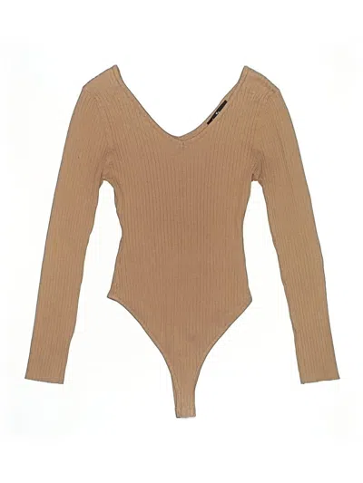 Pre-owned Love Tree Bodysuit In Tan