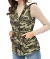 Love Tree Camo Hoodie Zip/snap Ties In Green In Green