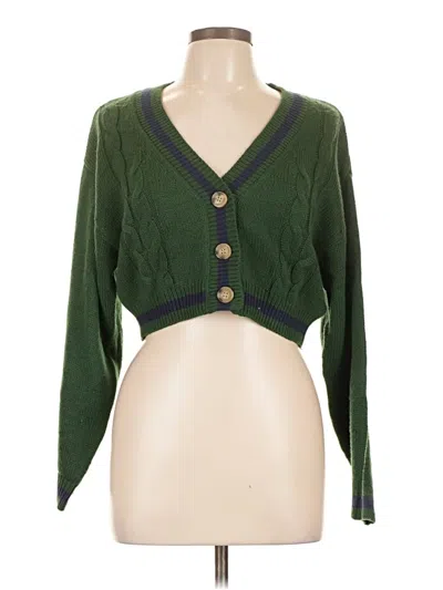 Pre-owned Love Tree Cardigan Sweater In Green