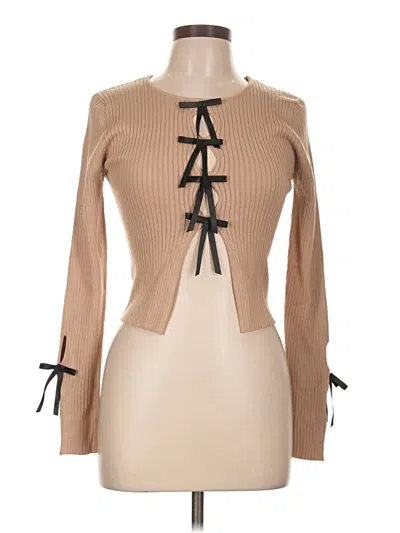 Pre-owned Love Tree Cardigan Sweater In Tan