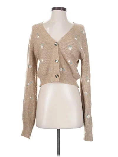 Pre-owned Love Tree Cardigan Sweater In Tan