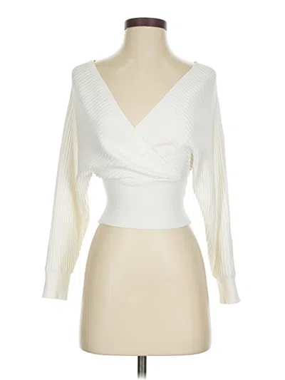 Pre-owned Love Tree Cardigan Sweater In White