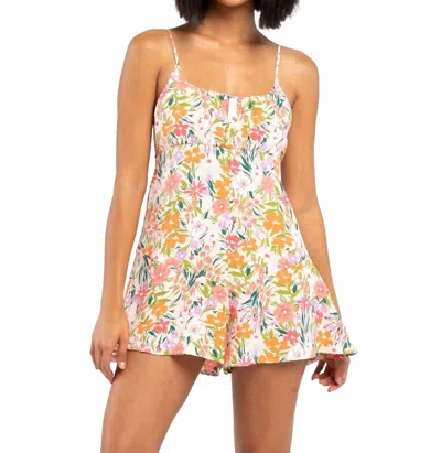 Love Tree Emma Floral Romper In Blush In Multi