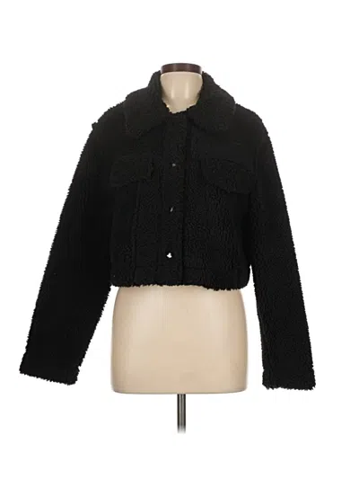 Love Tree Faux Fur Jacket In Black