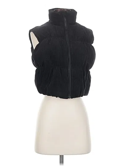 Pre-owned Love Tree Faux Fur Vest In Black
