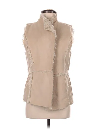 Pre-owned Love Tree Faux Fur Vest In Ivory