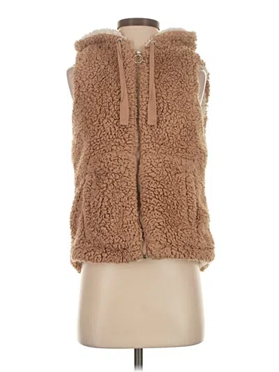 Pre-owned Love Tree Faux Fur Vest In Tan