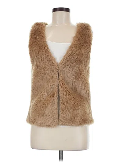Pre-owned Love Tree Faux Fur Vest In Tan