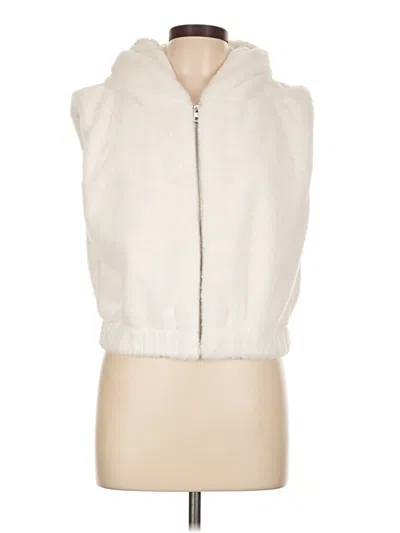 Pre-owned Love Tree Faux Fur Vest In White