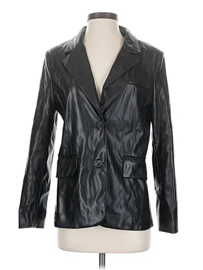 Pre-owned Love Tree Faux Leather Jacket In Black