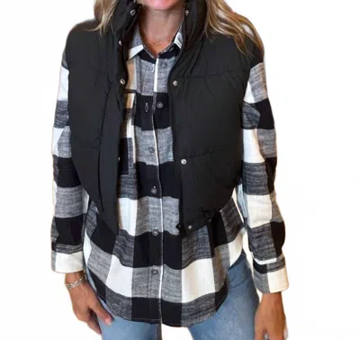 Love Tree Haven Puffer Vest In Black In Multi