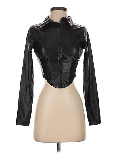 Pre-owned Love Tree Long Sleeve Blouse In Black