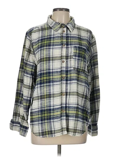 Pre-owned Love Tree Long Sleeve Button Down Shirt In Green