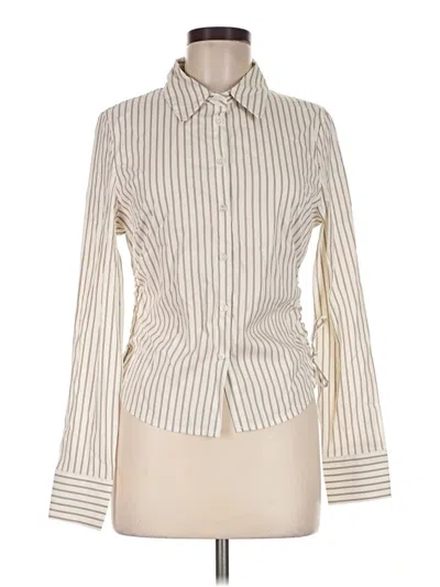 Pre-owned Love Tree Long Sleeve Button Down Shirt In Ivory