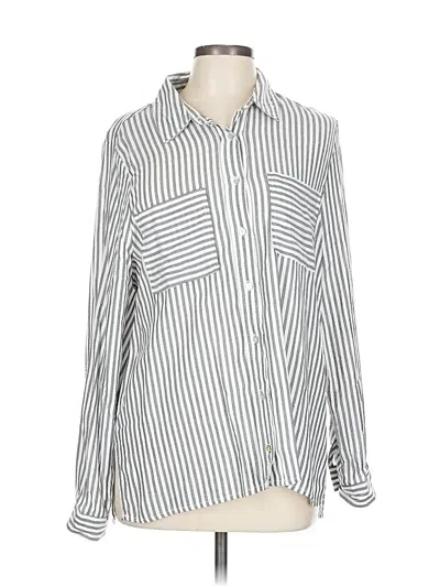 Pre-owned Love Tree Long Sleeve Button Down Shirt In Silver