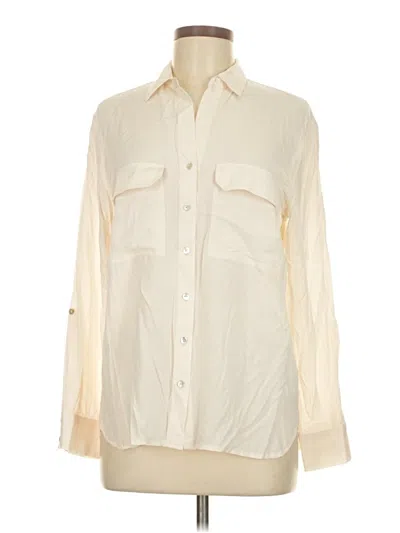 Pre-owned Love Tree Long Sleeve Button Down Shirt In White