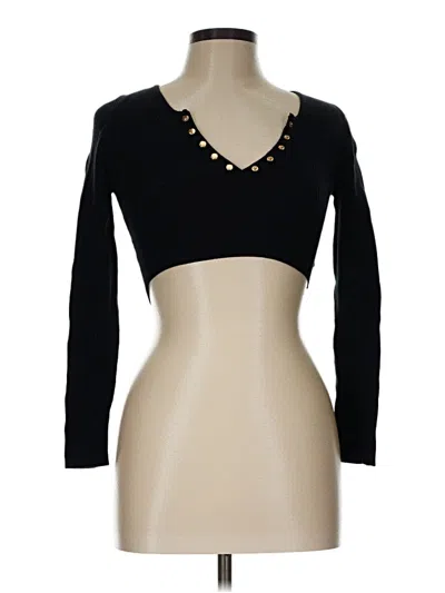 Pre-owned Love Tree Long Sleeve Top Black Sweetheart Neckline Tops