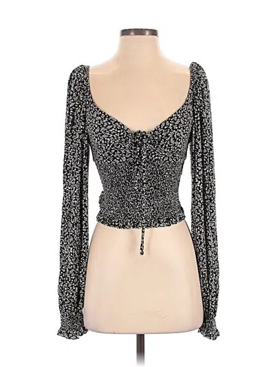 Pre-owned Love Tree Long Sleeve Top Black Sweetheart Neckline Tops