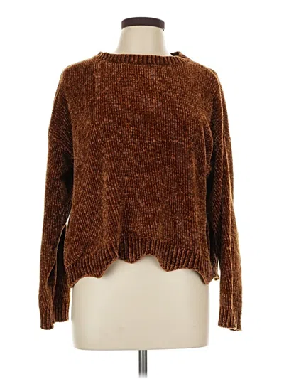 Pre-owned Love Tree Long Sleeve Top Brown Turtleneck Tops