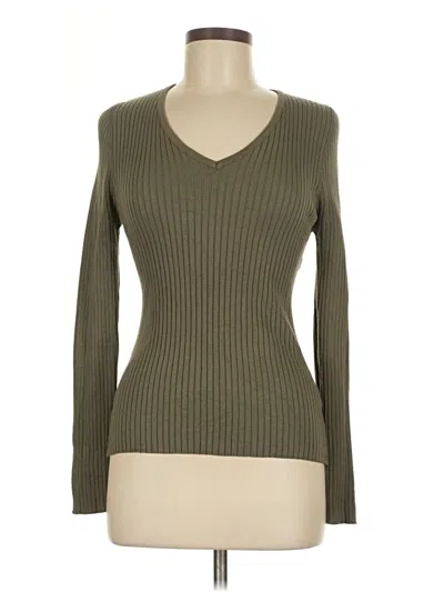 Pre-owned Love Tree Long Sleeve Top Green V Neck Tops