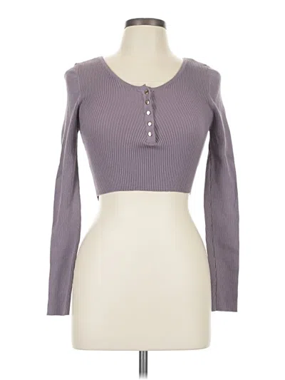 Pre-owned Love Tree Long Sleeve Top Purple Keyhole Neckline Tops