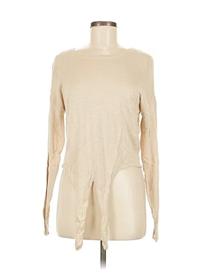 Pre-owned Love Tree Long Sleeve Top Tan Crew Neck Tops In Brown