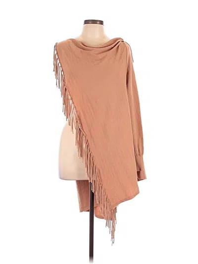 Pre-owned Love Tree Poncho In Tan