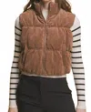 Love Tree Puffer Szn Corduroy Vest In Cocoa In Brown