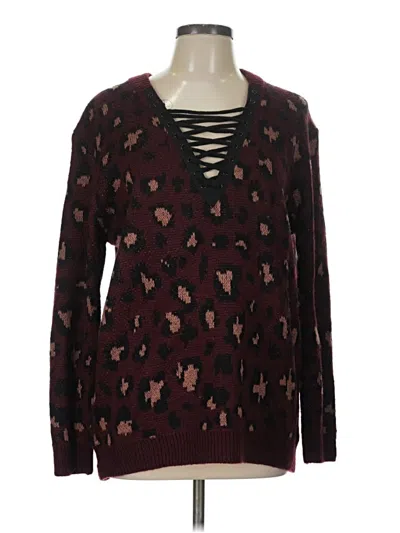 Pre-owned Love Tree Pullover Sweater In Burgundy