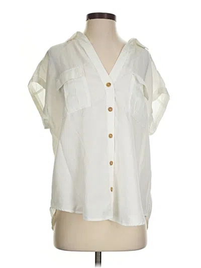 Pre-owned Love Tree Short Sleeve Blouse In Ivory