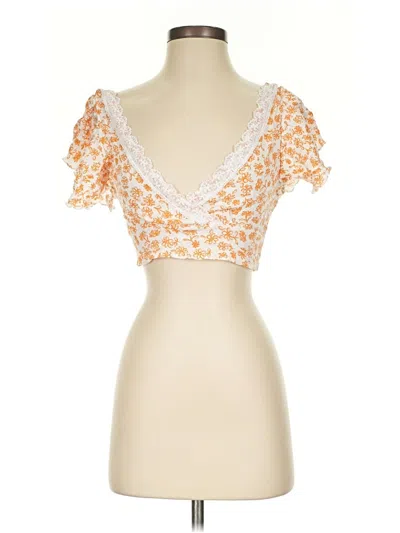 Pre-owned Love Tree Short Sleeve Blouse In Orange