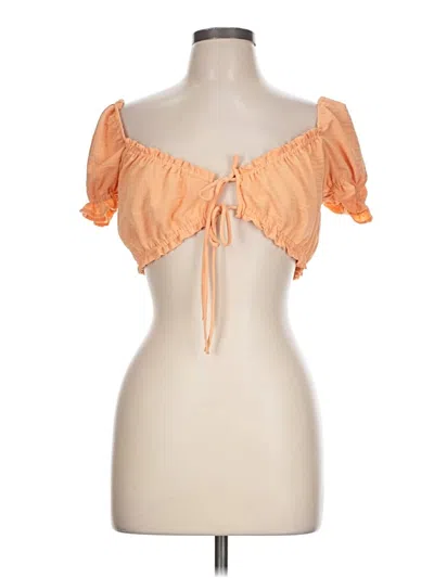 Pre-owned Love Tree Short Sleeve Blouse In Orange