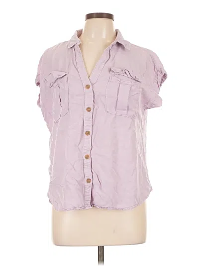 Pre-owned Love Tree Short Sleeve Blouse In Purple