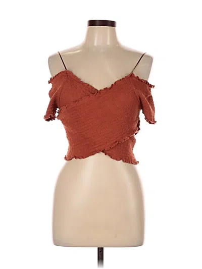 Pre-owned Love Tree Sleeveless Top Orange Sweetheart Neckline Tops