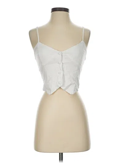 Pre-owned Love Tree Sleeveless Top White Sweetheart Neckline Tops