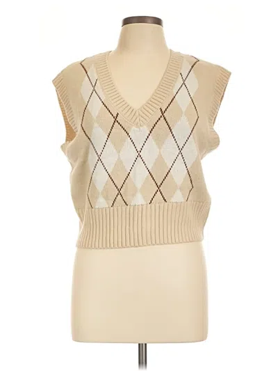 Pre-owned Love Tree Sweater Vest In Tan