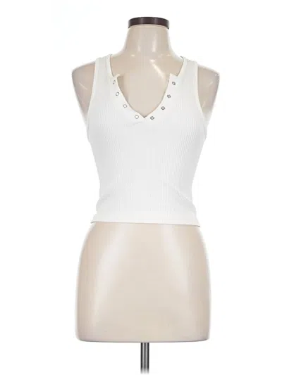 Pre-owned Love Tree Tank Top Ivory Halter Neckline Tops