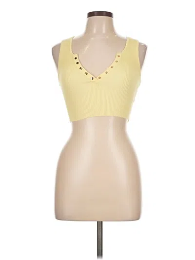 Pre-owned Love Tree Tank Top Yellow Halter Neckline Tops