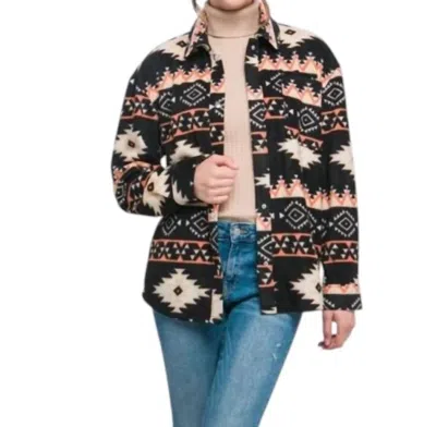 Love Tree The Reyzin Aztec Jacket In Black Multi