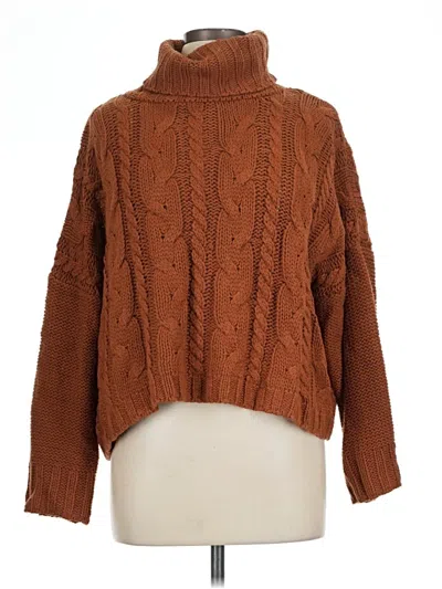 Pre-owned Love Tree Turtleneck Sweater In Brown
