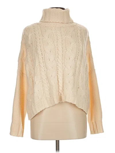 Pre-owned Love Tree Turtleneck Sweater In White