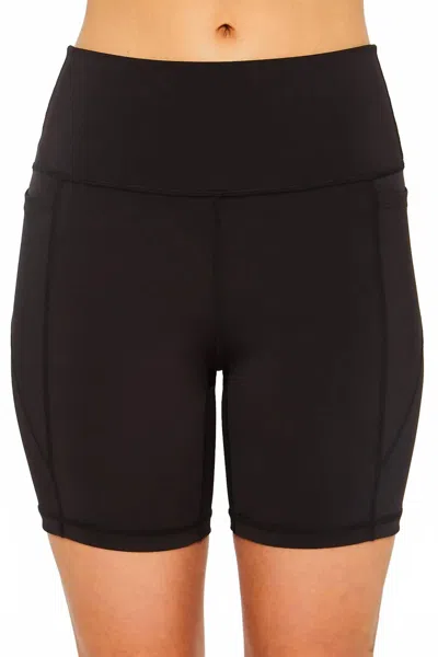 Love Tree Women's High Waist Seam Detail Active Shorts In Black