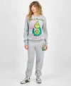 Love Tribe Hybrid Apparel Juniors Grinch Graphic Sweatshirt Jogger Pants In Gray