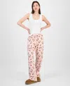 Love Tribe Junior's Hello Kitty Allover-print Drawstring Pants In Pink